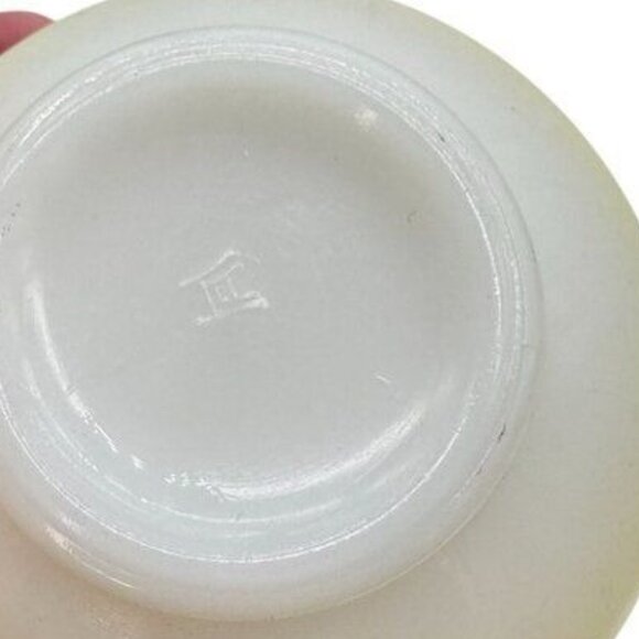 VINTAGE HAZEL ATLAS TEA CUPS SET OF 4 OVIDE INFORMAL PATTERN YELLOW BLACK 1950s - Picture 4 of 4